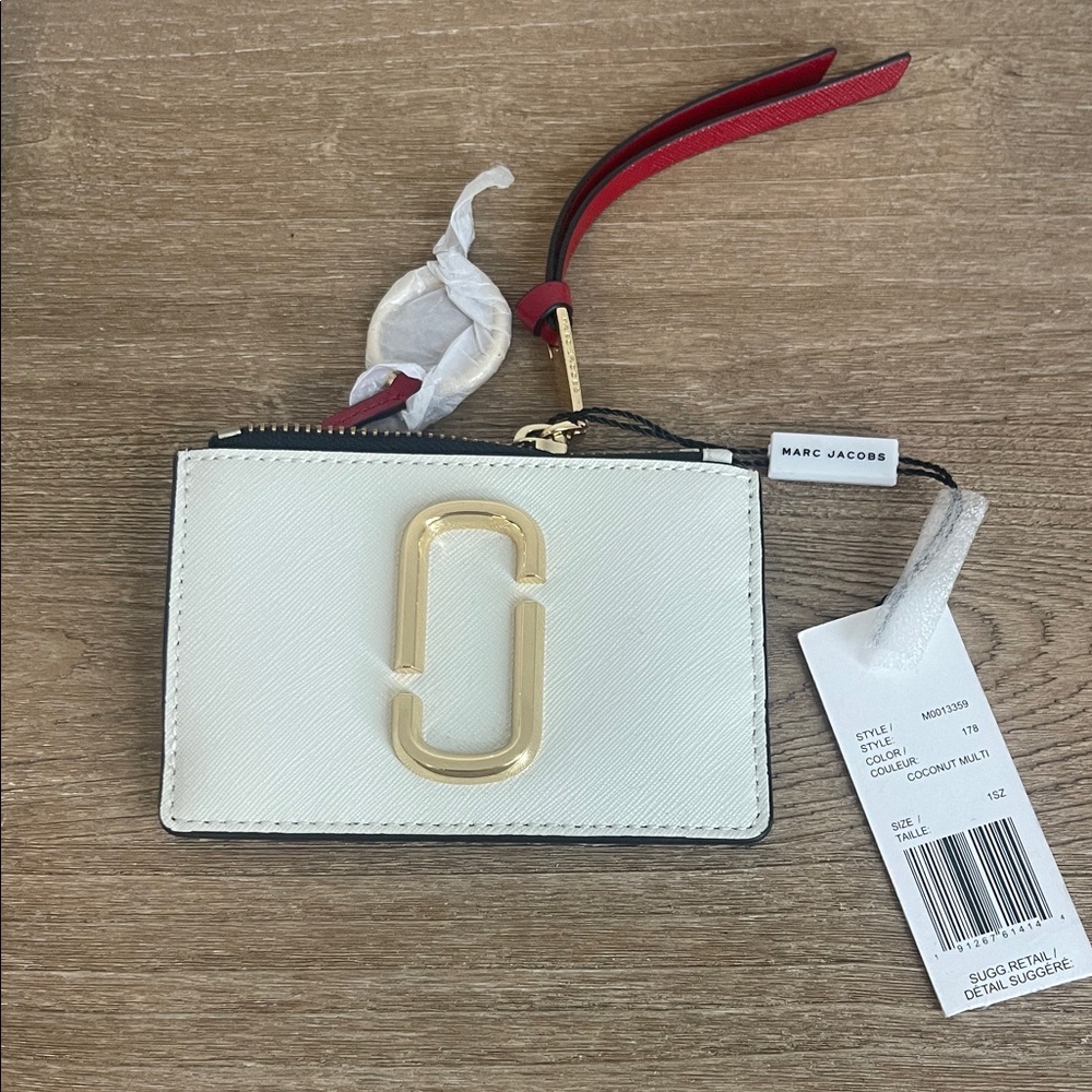 Marc Jacobs Red, White, and Blue Card Holder with zipper pocket